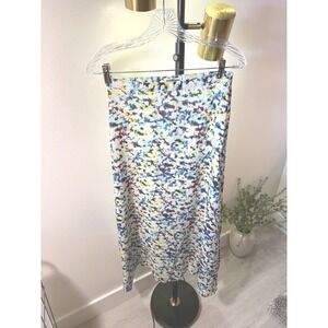 TRAMP midi skirt floral front slit date night summer pretty feminine bright
